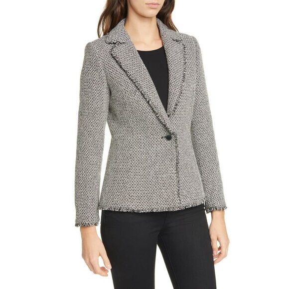 💕TED BAKER LONDON💕 Eloisia Bouclé Tweed Blazer Jacket TB3 US8 Medium M NWT - Picture 5 of 12